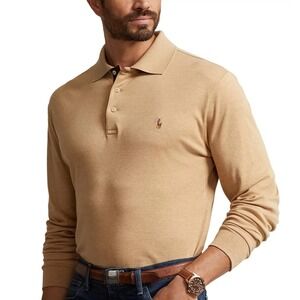 NWT MENS POLO RALPH LAUREN L/S POLO SHIRT~3X‎ TALL~CAMEL